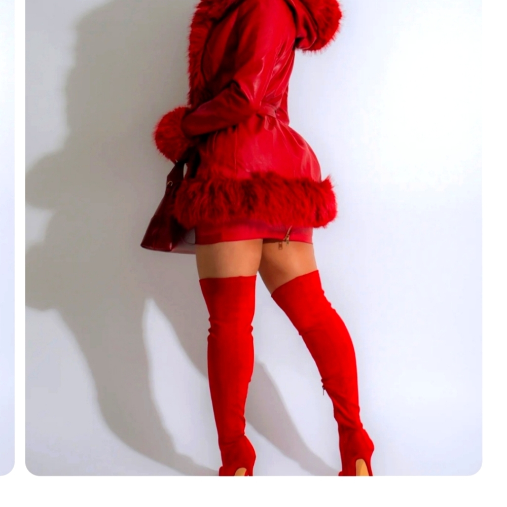 Fierce Luxe Faux Leather Jacket (Red)